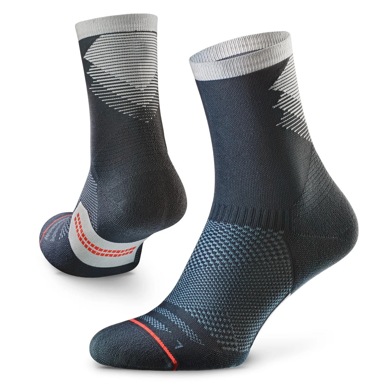 THETA Custom Logo Anti Blister Performance Cushioning Nylon Comfort Mid Crew Sport Running Socks