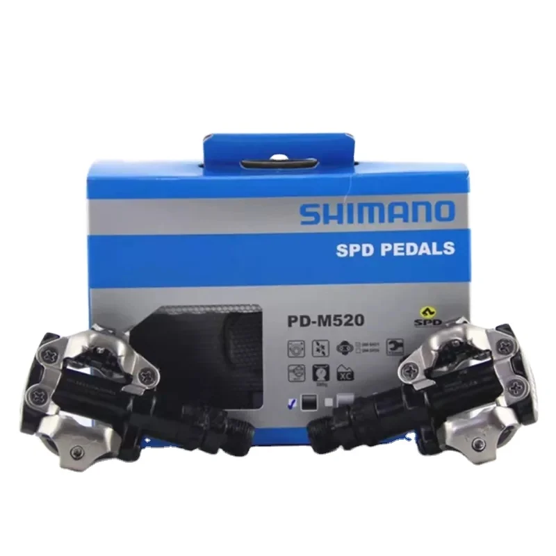 Shimano PD M520 Сверхлегкая велосипедная педаль из алюминиевого сплава с герметичным подшипником шипы MTB плоская BMX дорожного велосипеда