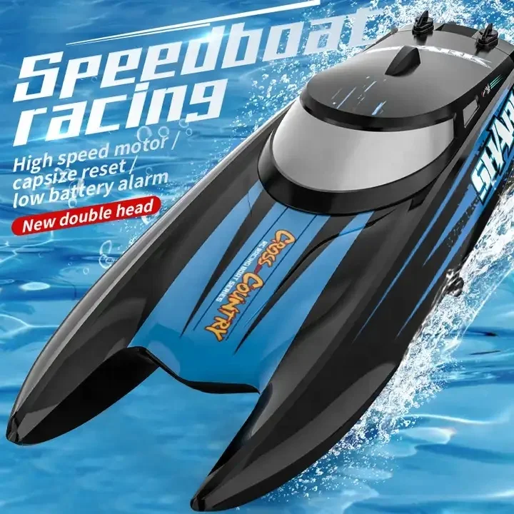 2.4G Catamaran Waterproof 30km/H Shantou Water Cooling Plastic Rowing high speed ship fast rc racing boat radio control toys