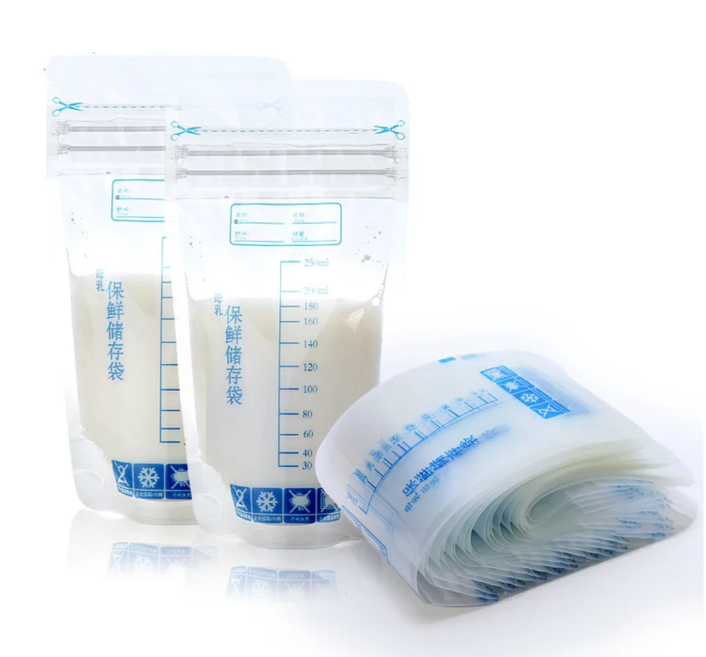 BPA Free Double Zipper Seal Disposable Breast Milk Storage Bags For Storing and Freezing Breastmilk