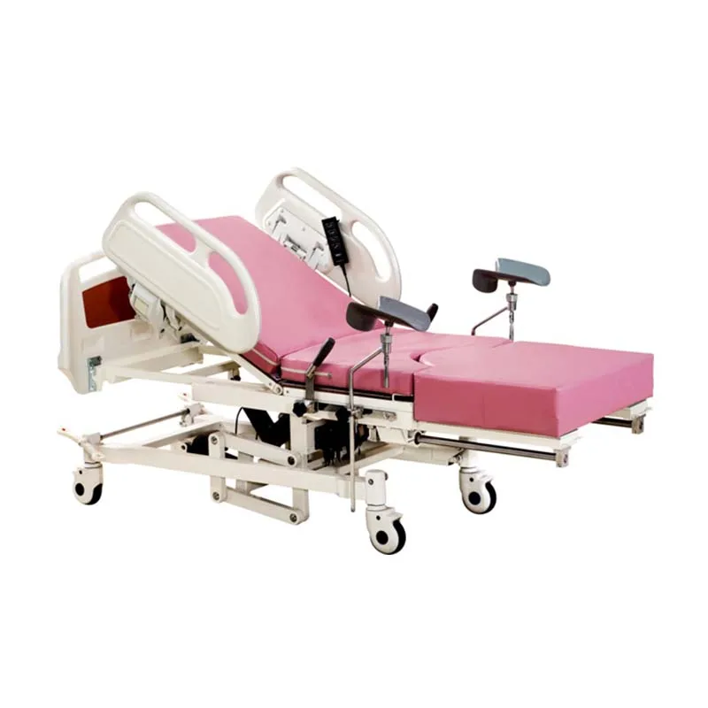 Comfortable Medical Pregnancy Delivery Room Bed Epoxy Powder Coated Plastic MS Delivery Bed For Hospital
