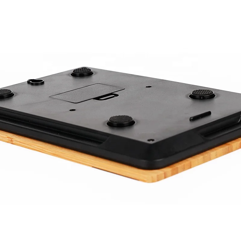 Portable Round Bamboo and Wood Kitchen Baking Scale Home LED Display Digital Food Scale