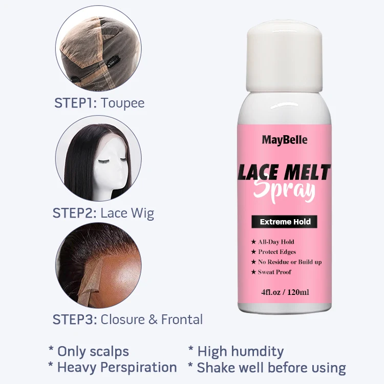 Private Label Fast Dry Lace Bond Long Lasting Protect Edges Natural Look Lace Melting and Holding Spray For Lace Front Wig