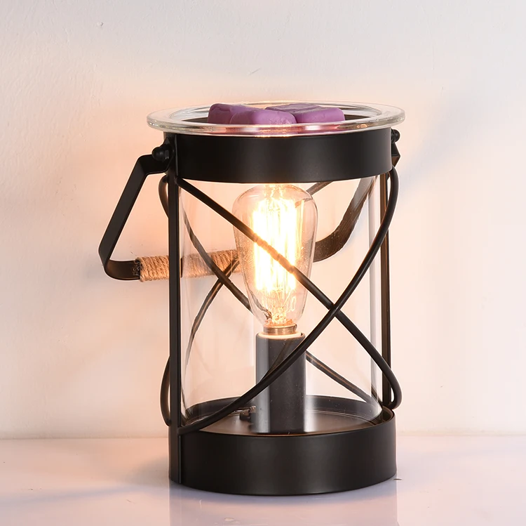Vintage Bulb Electric Candle Warmer Black Plug in Fragrance Warmer for Scented Wax Melts, Cubes, Tarts Air Freshener Set