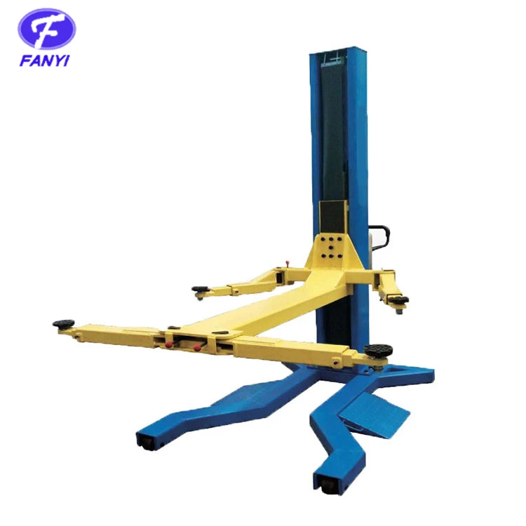 
movable single post hydraulic car lift manual single side release system 