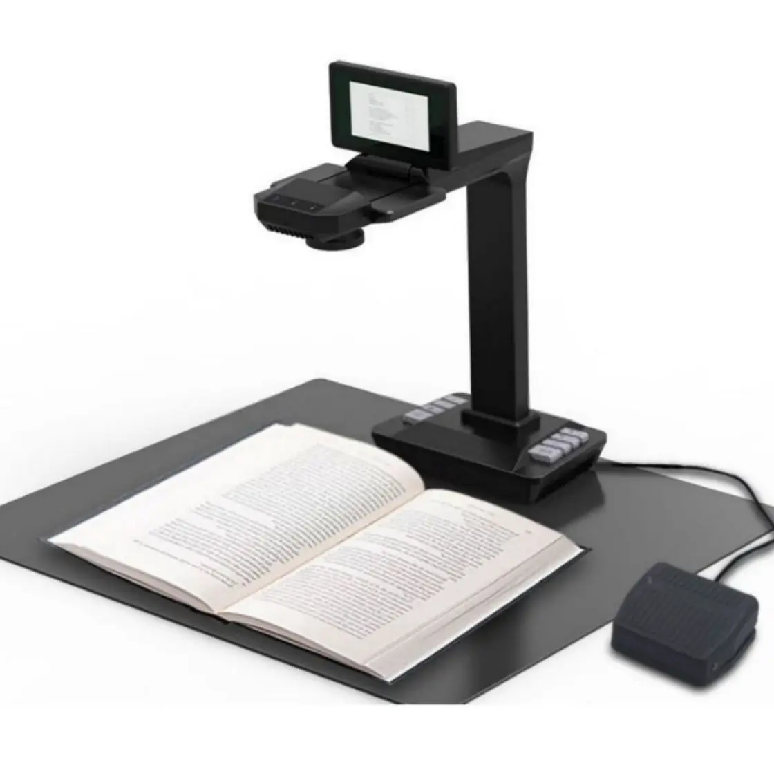 20MP OCR High Speed Flatten Book Scanner A3 A4 Portable document scanner with 5 inch LCD monitor and Foot Pedal