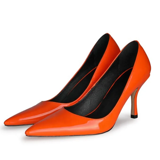 Candy Color Women Thin Heel Dress Shoes Fashion Design Slip On Pointed Toe Concise Office Lady Shoes Big Size 45