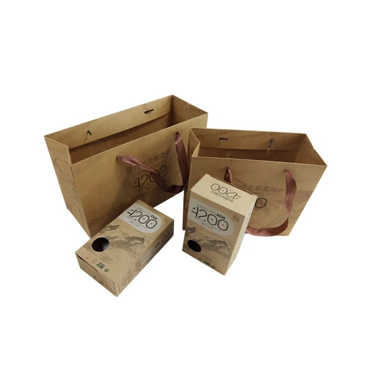 Custom logo white black Kraft paper packaging box chocolate tea coffee food packing box bag with open window