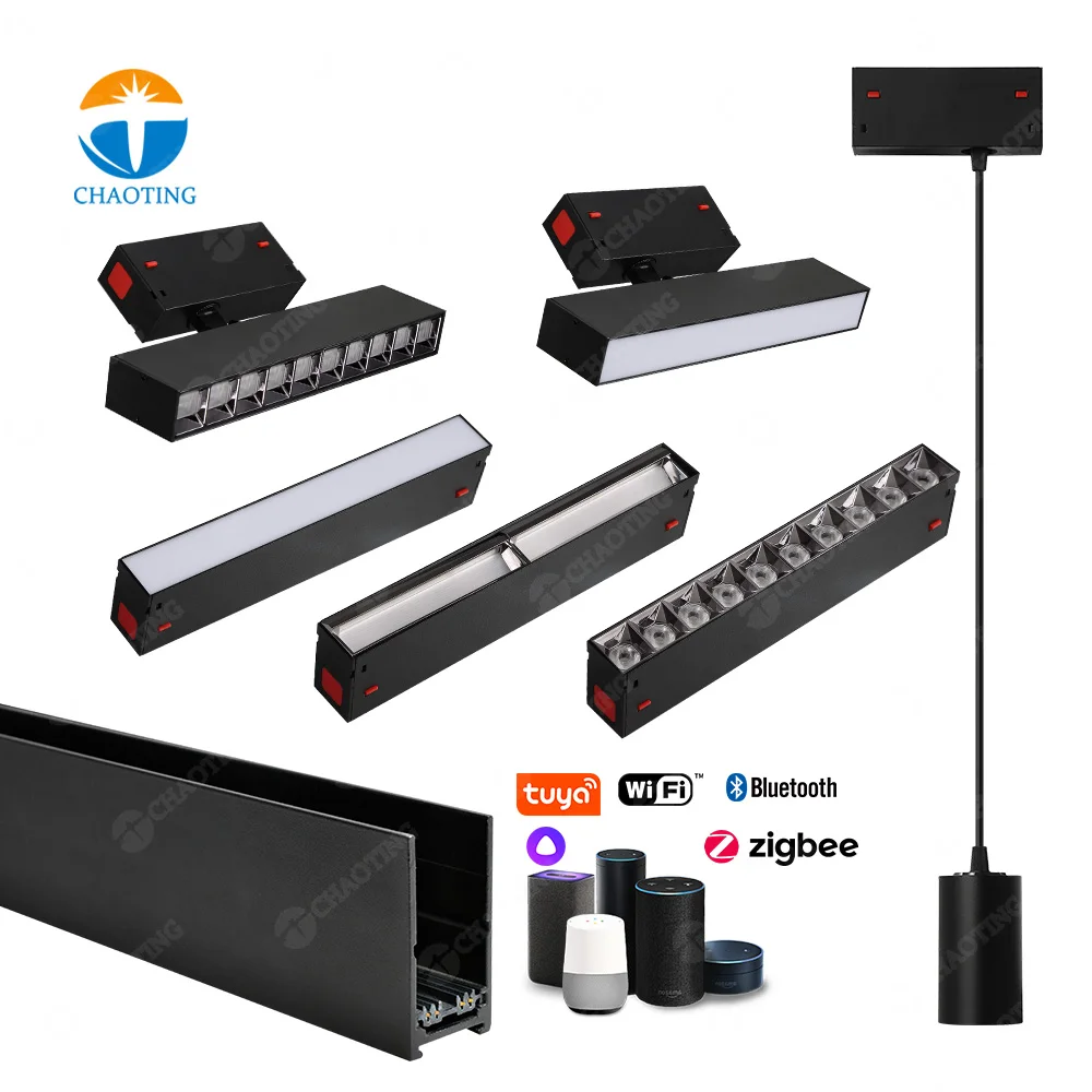 Beam Angle Adjustable LED Tracklight Surface Mounted 8W 10W 25W 30W 35W 40W 45W Aluminum Rail COB LED Track Light With Track Bar