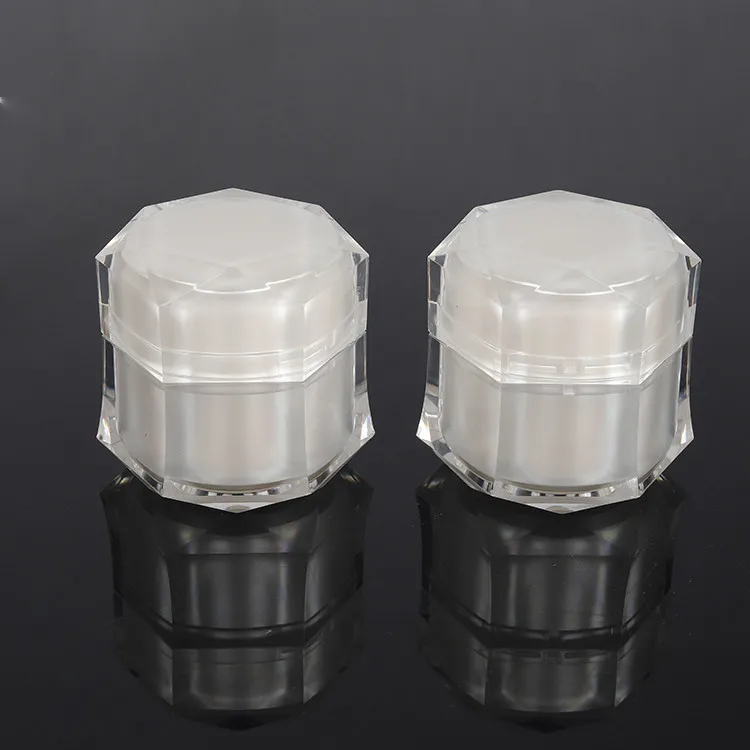 Factory Oem Free Sample Customized Transparent 5g 10g 15g 30g 50g Pp Diamond Jars Plastic Cosmetic Jars for Cream