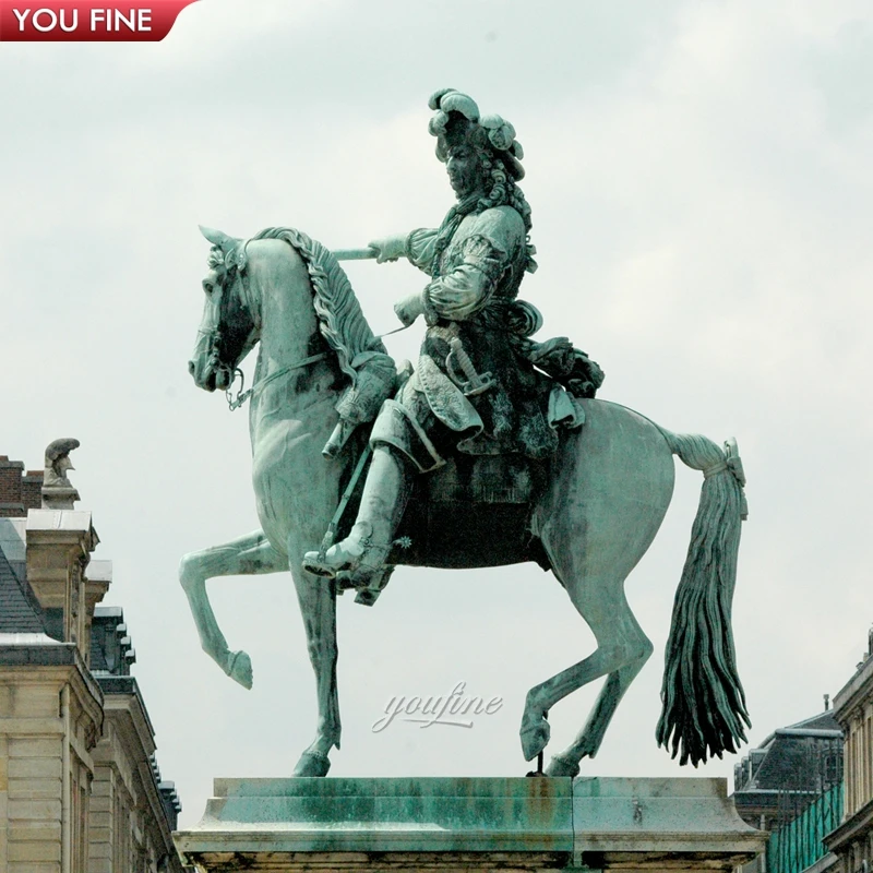 Outdoor Garden Life Size Patina Bronze Horseman Warrior Knight Sculpture