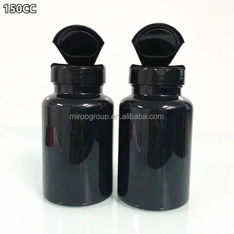 5oz 150cc 150ml PET Black Supplement Container Healthcare Products Plastic Bottle Calcium Tablet Powder Capsule Pill Bottle
