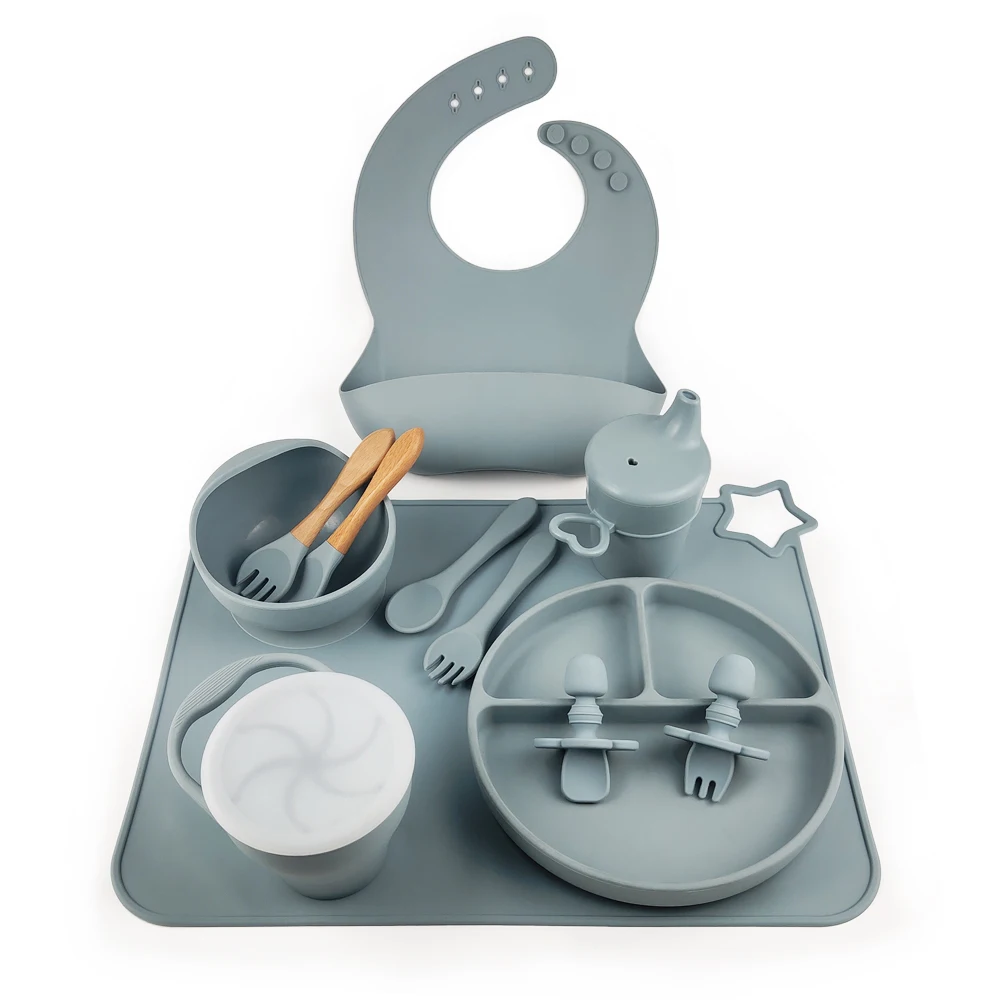 Silicone Baby Feeding Bowl Mat Divided Plate Silicone Kids Plates And Bowls