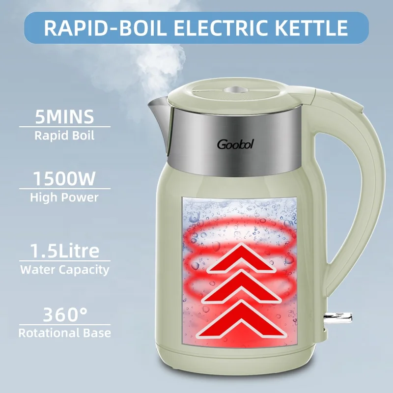 EU USA SUS304 Kettle 1.8l  Stainless Steel Electric Kettle Home Appliance Kichen Fast Water Boiler LFGB ROHS CE Kettle