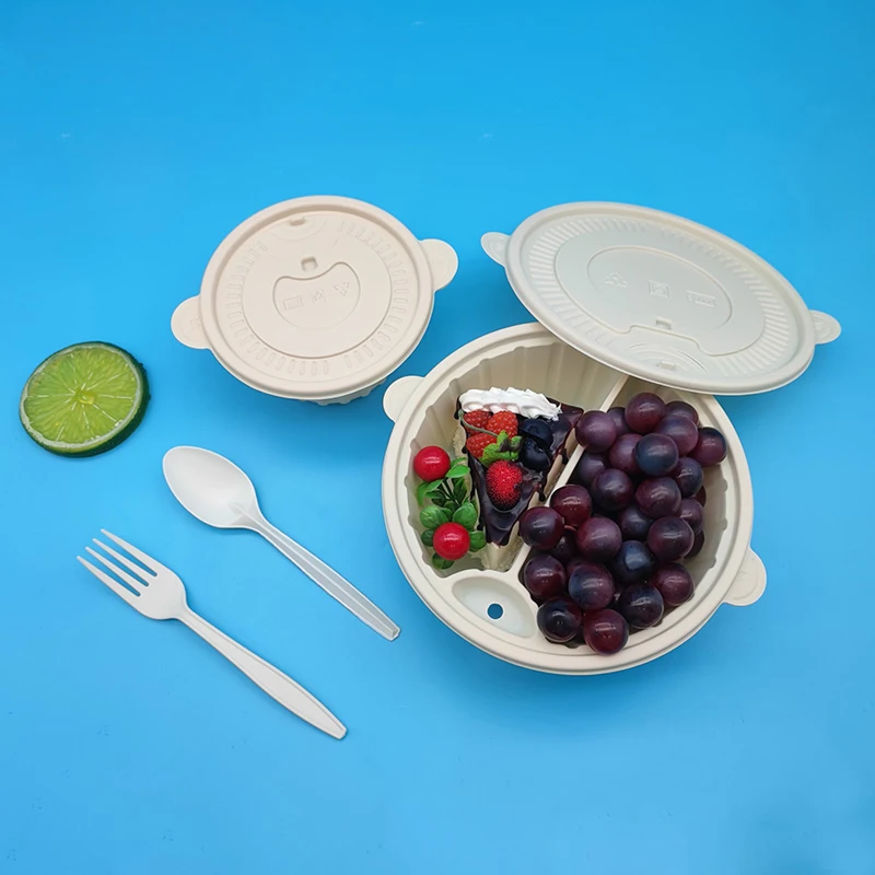 Corn Starch Disposable Soup Bowl Noodles Takeaway CornStarch Packing Container Hot Soup Bowls With Lids