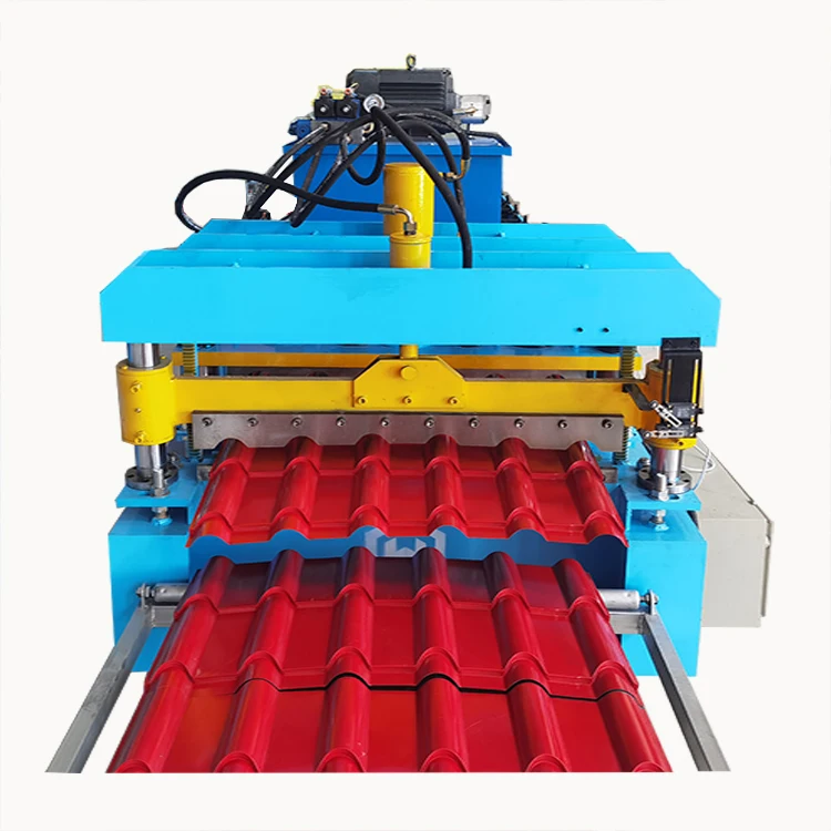 High Speed Roof and Wall Panel Roll Forming Roofing Tile Making Machine Cr 12 High Grade Steel Colored Glaze Steel Tile 15 M/min