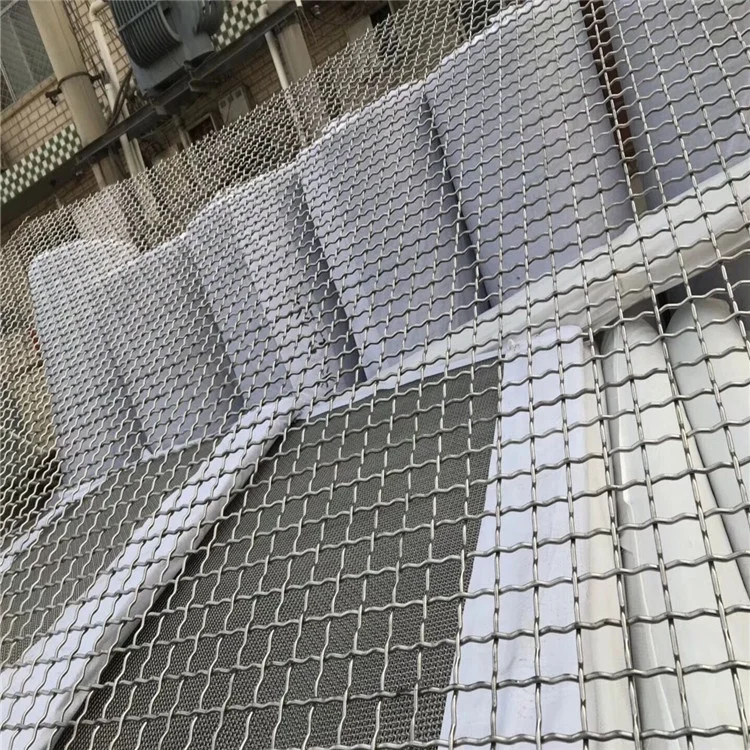 65Mn 45# Manganese steel High Tensile  Iron wire woven Quarry Rock square Hole crimped wire mining screen mesh