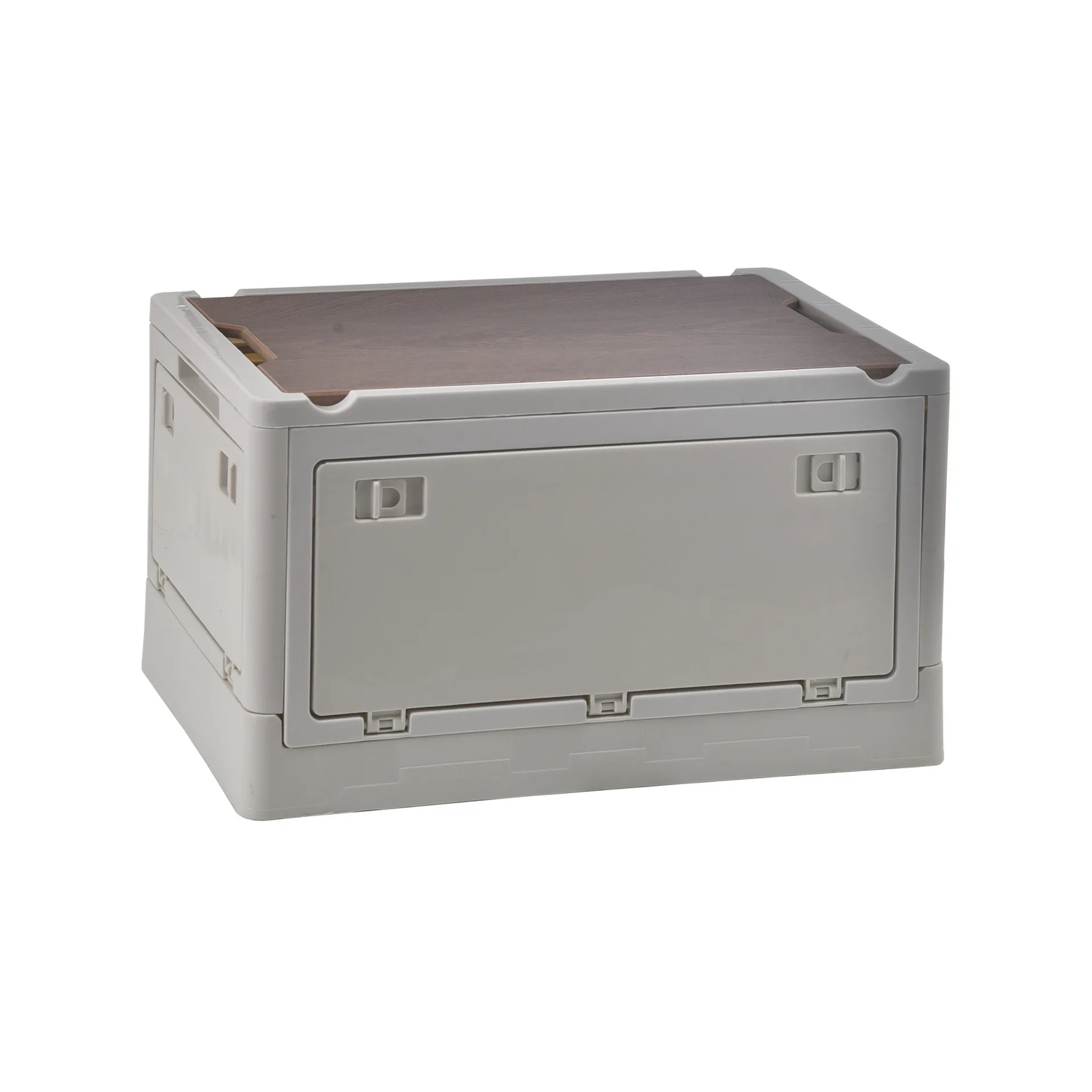 Folding box PP material and solid wood material clothing Square storage box Snack storage kit clothes storage