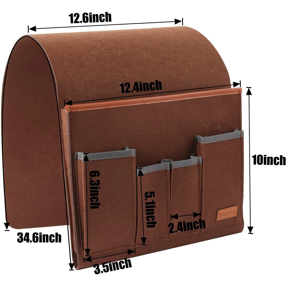 custom felt Sofa Armrest bag Organiser Sofa Armchair Caddy for couch Arm Chair Side Pocket for Magazine Tablet Phone