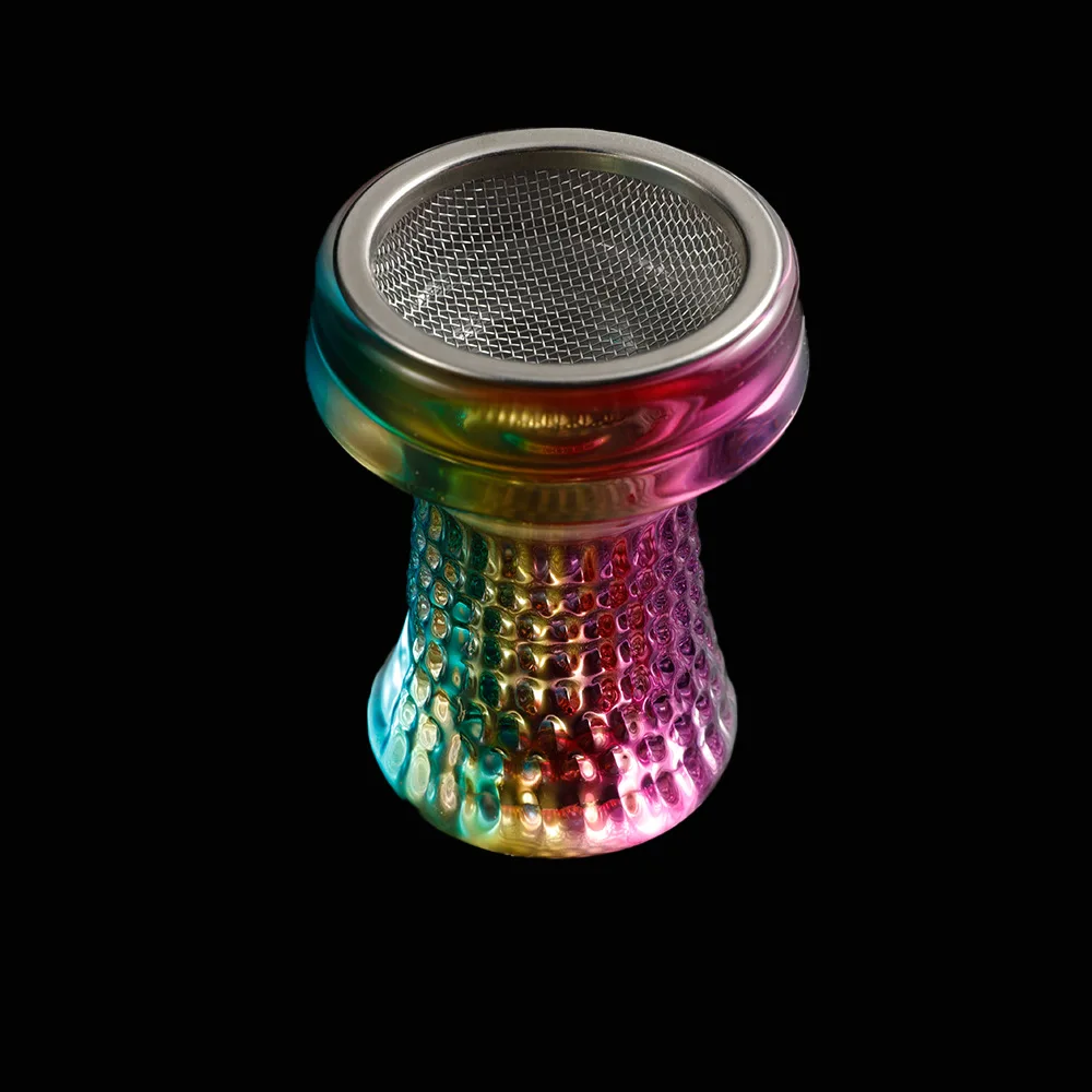 Wholesale hookah accessories crystal glass hookah pipe stainless steel strainer hookah bowl