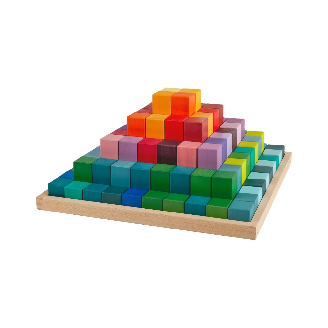Montessori Wooden 100 pcs Rainbow Puzzle Blocks Learning Toys for Kids Age Group 18M+