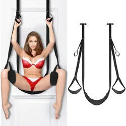 Hanging Door Sex Restraints Sm Games Black Nylon Handcuffs Sitting For Sexy Swing Chair Adults Open Leg Bondage Toy