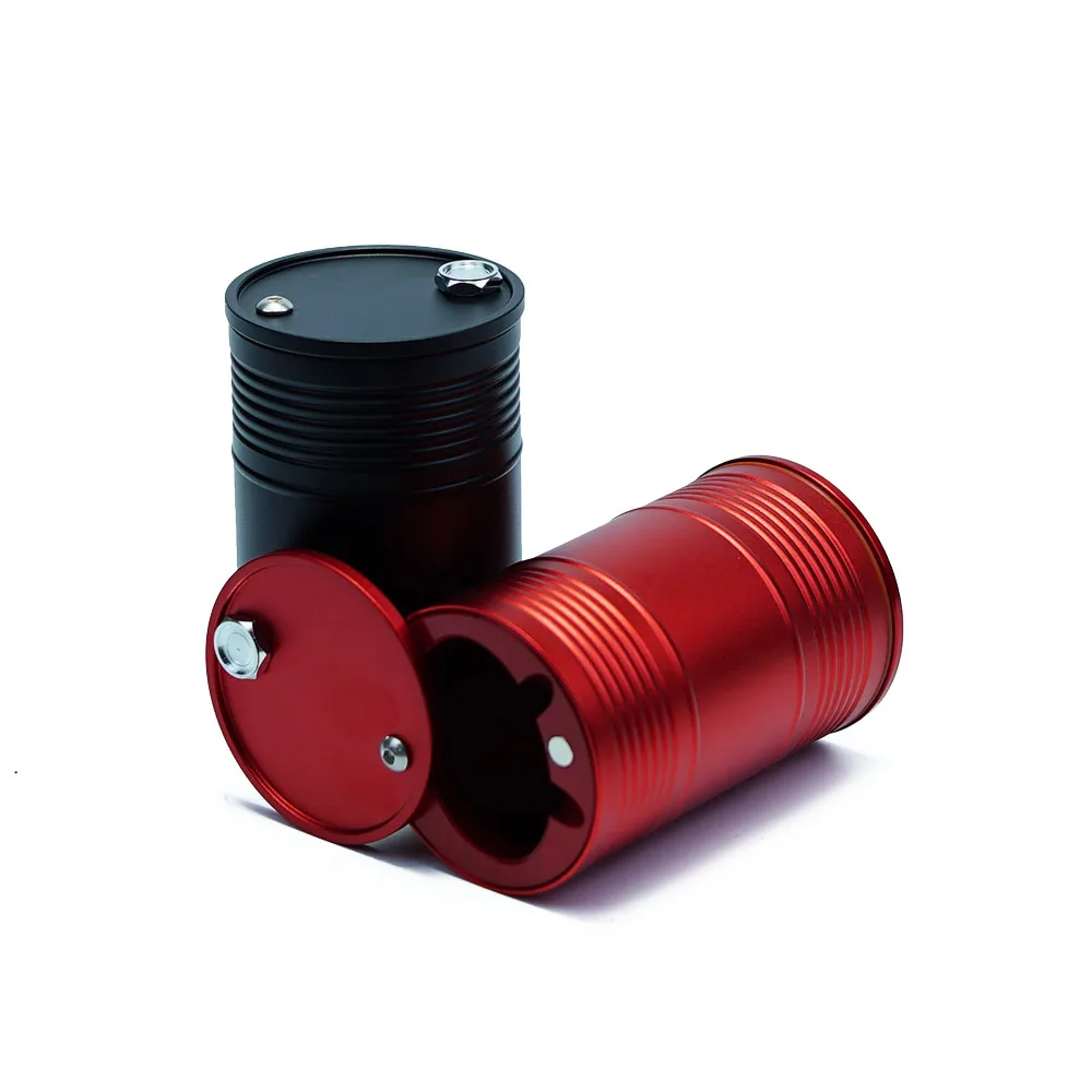 Juji New Oil Drum Design Aluminum Ashtray Luxury Car Aluminum Metal Ashtray With Lid Cover