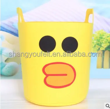
Wholesale thickened version of felt cartoon storage bucket, toy storage basket, clothing storage box 