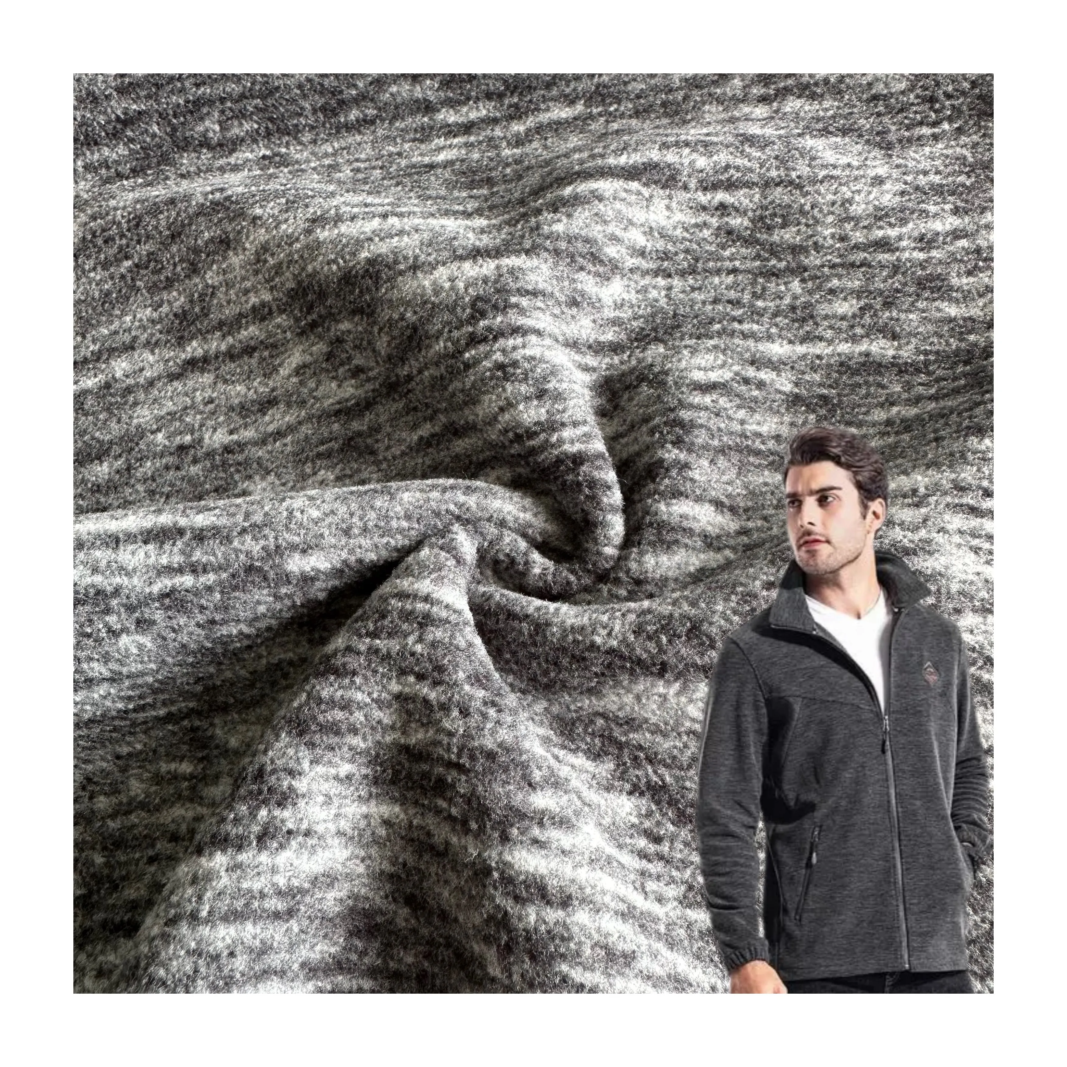 Factory Wholesale heavy weight 100% Polyester 300Gsm Cation Polar Fleece Fabric For Winter Clothes and Coat