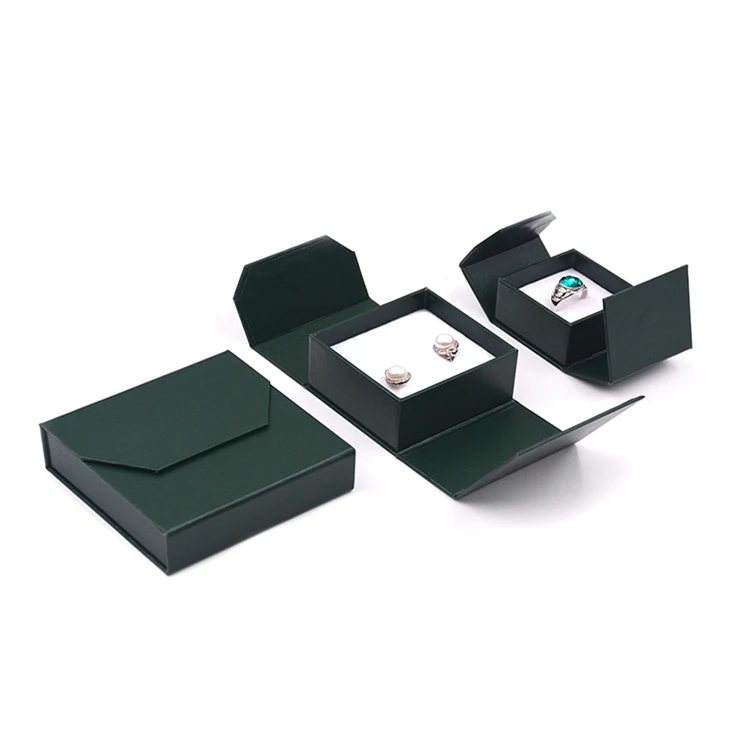Custom Jewelry Gift Boxes Elegant Green Necklace Box for Jewelry Packaging