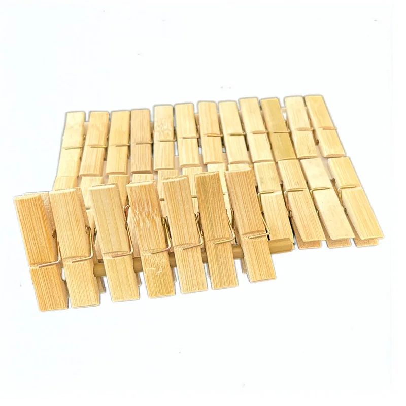 6.0cm 24pcs Cheap Wholesale Bamboo pegs Anti-mould and Anti-corrosion Bamboo Clothespin