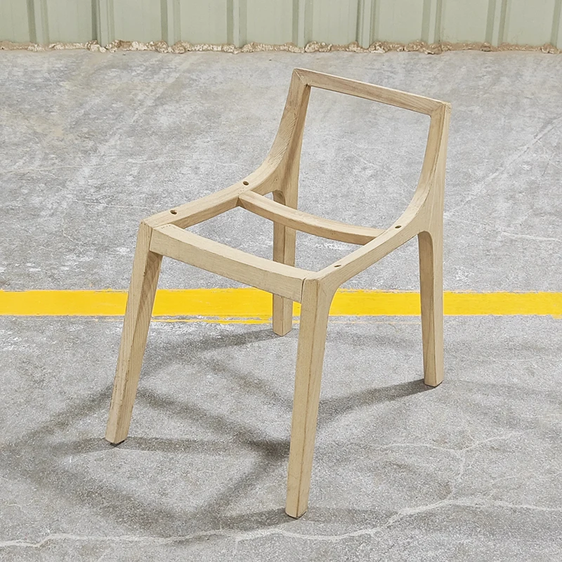 Ash Wood Unassembled Dining Chair Frame Furniture Frame for Home or Office Use