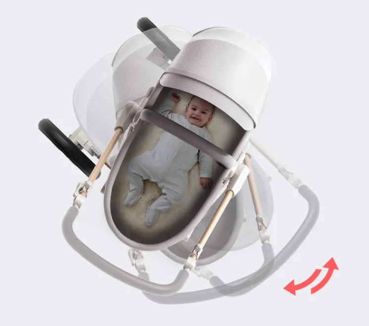 Hot Mom Fashion leather egg baby pram multifunction folding luxury travel baby stroller 3 in 1