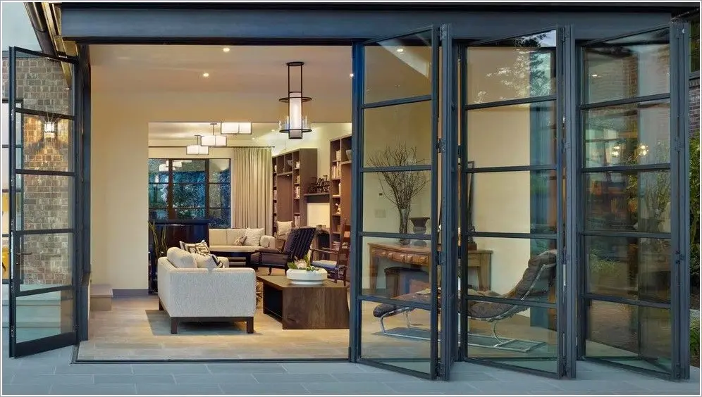 Crittall style patio external wrought iron and glass french door