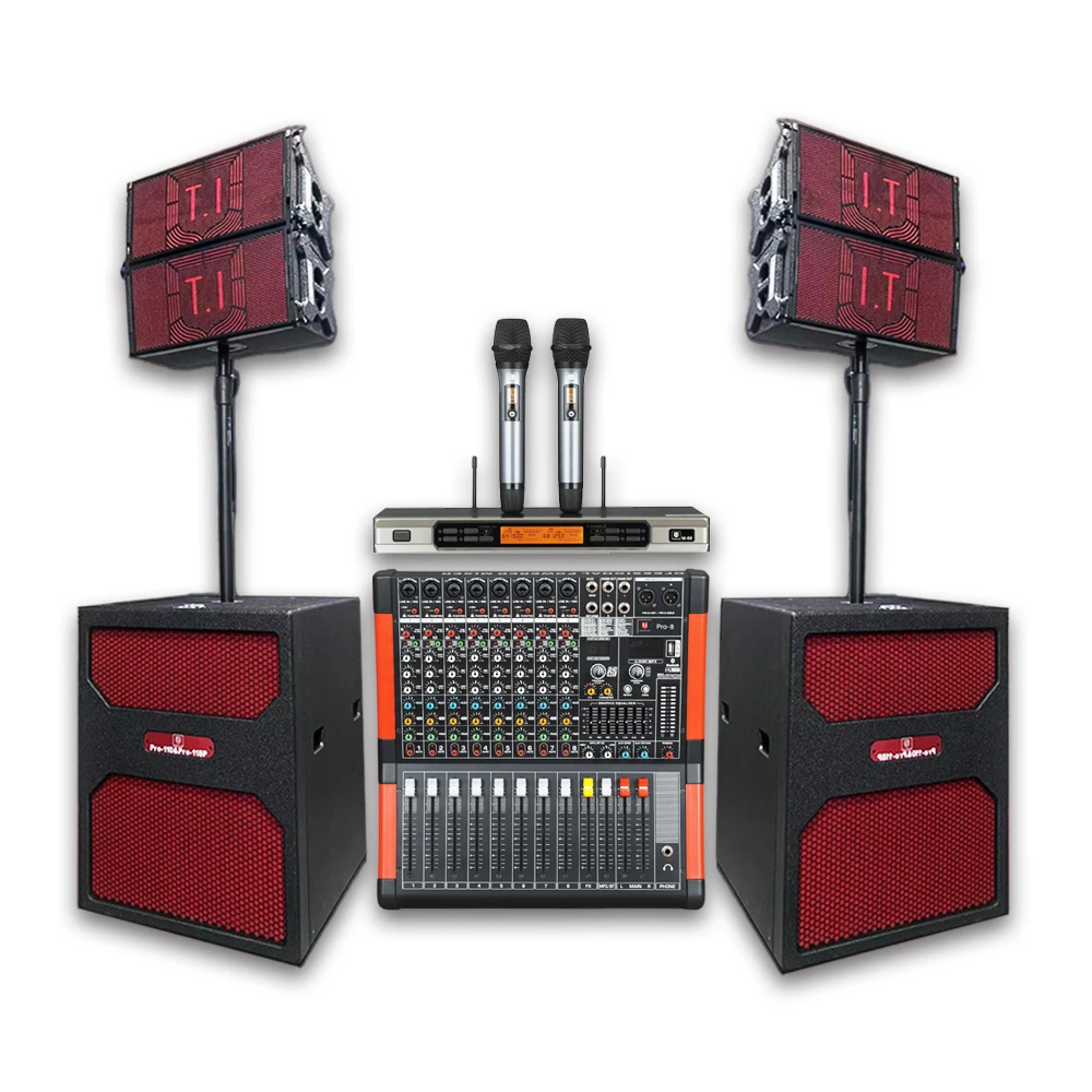 T.I Pro-110 все-в-одном Bluetooth громкоговоритель активный PA системный динамик с 8-канальным микшером для домашней вечеринки