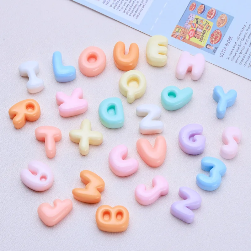 Wholesale price custom DIY letter craft accessories cartoon rainbow blend cream glue phone case patch resin charm for decoration