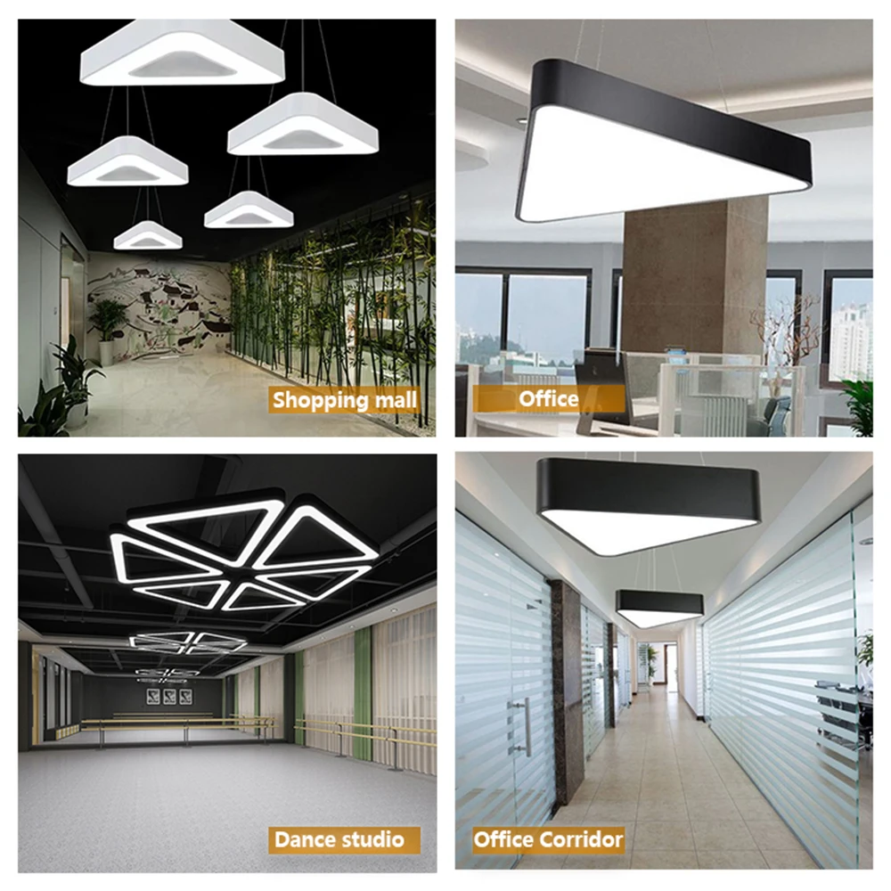 Triangle White/ Black Solid/Hollow Styled No Flicker Light 24W Ceiling Pendant Light