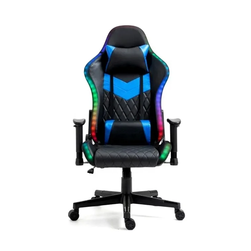Free Sample Pc Racing Computer Reclining Leather Silla Cadeira Game Gamer Dropshipping Led Gaming Chair With Footrest