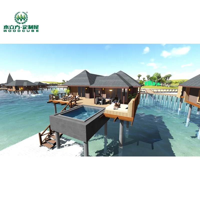 
Fast building prefab houses resort water villa 