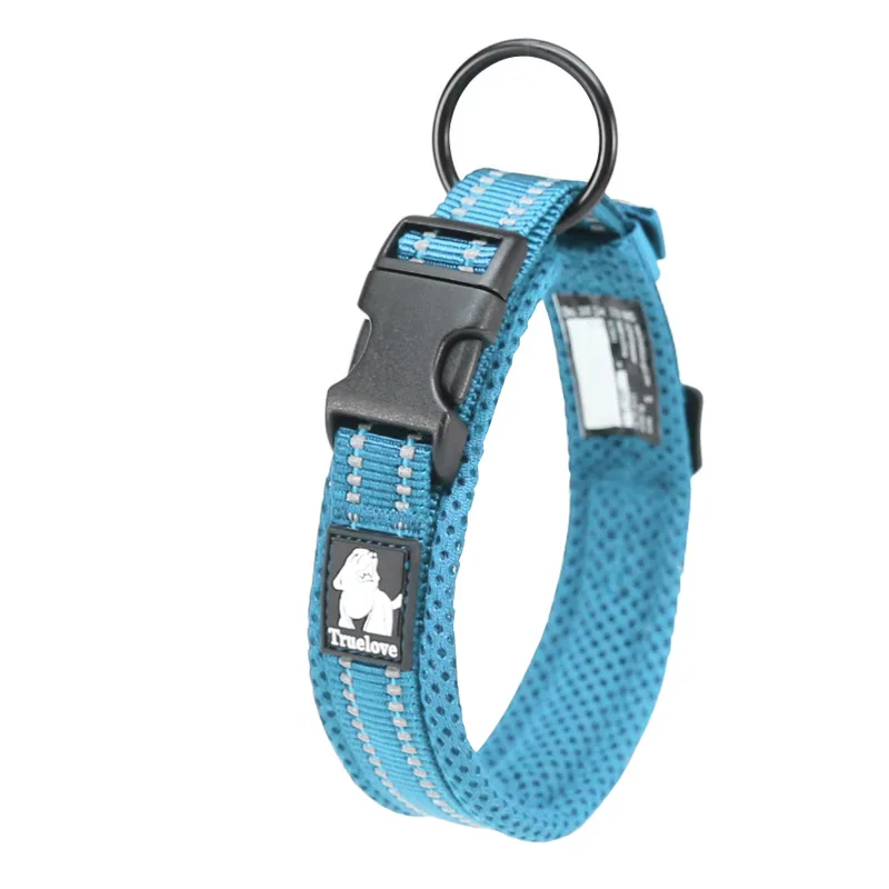 Manufacturers Fashion Thick  Big Dog Collar  Adjustable Mesh Padded Reflective Nylon Dog Collars Wholesale