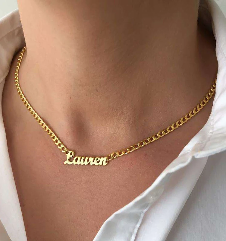Customized China Manufacturer Wholesale Fashion Gold Plated Stainless Steel Necklace Jewelry