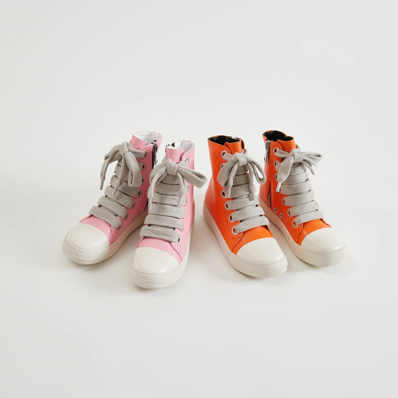 Casual Leather Shoes Luxury Trainers Ankle Lace Up Sneaker Zip High-TOP Flats Black Ankle Boot For Women