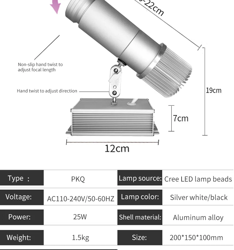 30 Вт внутренний пульт дистанционного управления, статическая коммерческая реклама, светодиодный проектор логотипа Gobo