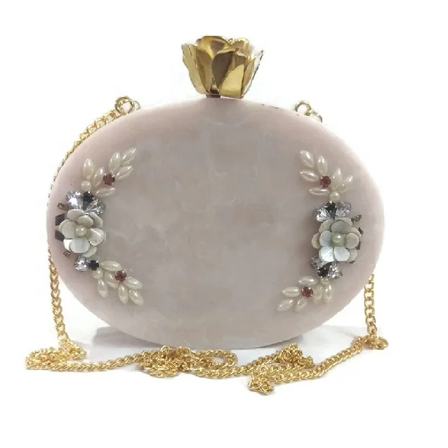 Multi Color Resin Joint Clutch Bag or Evening clutch