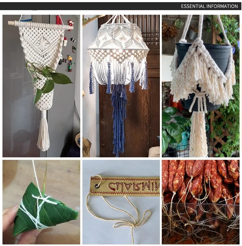 wholesale rope  cotton polyester blended  natural white macrame rope