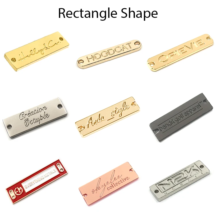 Brand Logo Aluminum Nameplate Label Name Custom Brand Labels Metallic Metal Plate Metal Tag For Clothing
