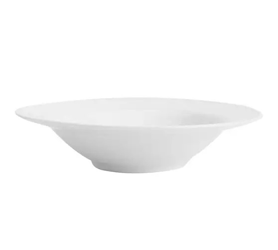 Custom White Round Deep Ceramic Soup Bowl Dish Plate for Party Centerpiece