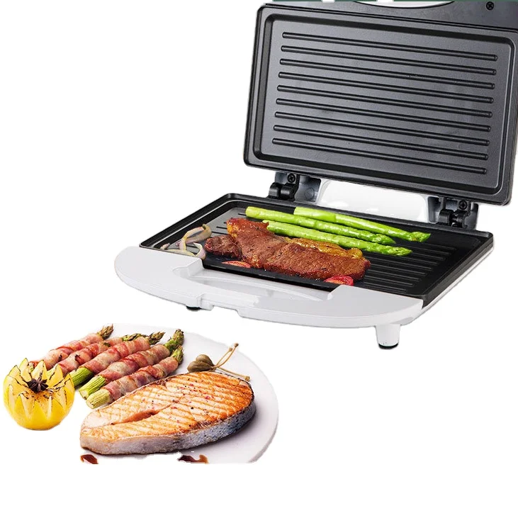 White Design Korea Style 750W House Small 1-2 Person Fast Meal Maker Panini Sandwich Making Machine