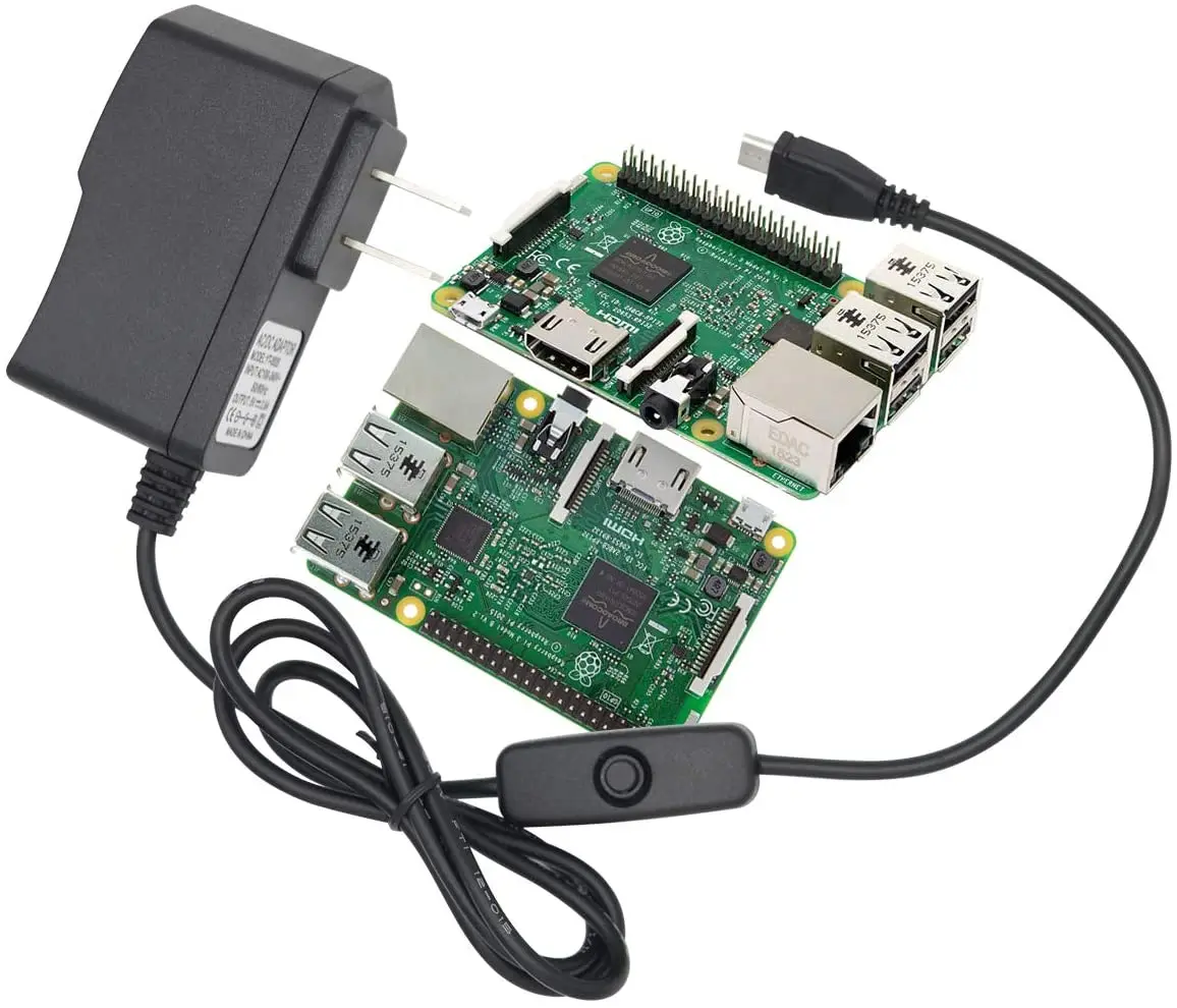  Raspberry pi 3 адаптер питания 5 В 2 А Micro USB переменного/постоянного тока с переключателем вкл/выкл кабель