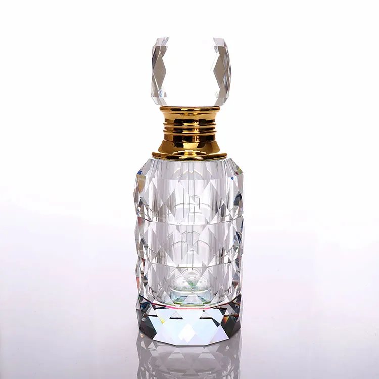 
Luxury OEM Clear Oud Wood Essential oil Bottles Crystal Glass Perfume Bottle Wholesale 